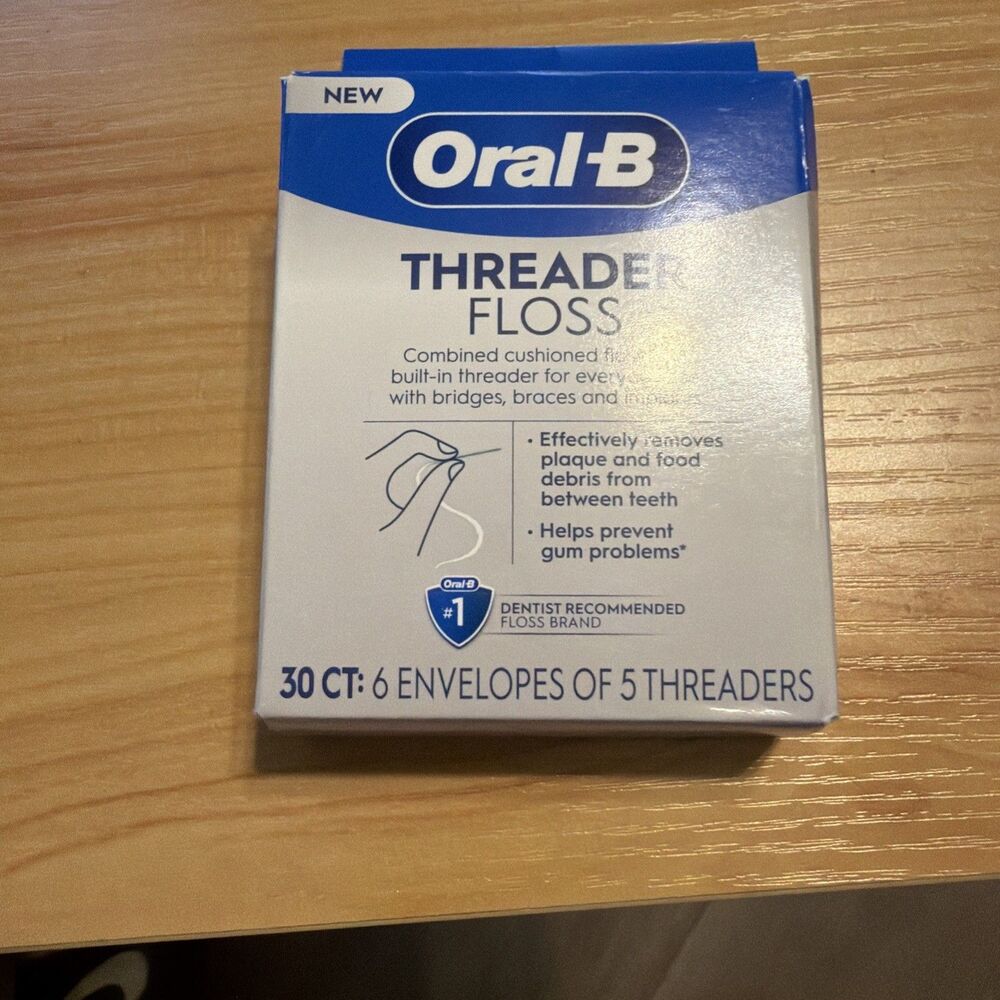 Oral-B GLIDE Pro-Health Dental THREADER FLOSS 25 Single Use Packets 5 Enevelopes